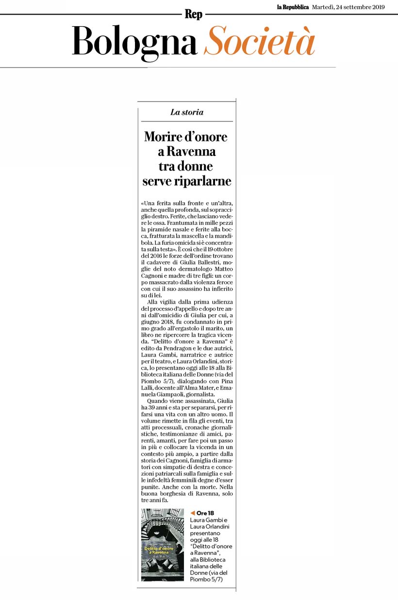 Delitto d'onore a Ravenna