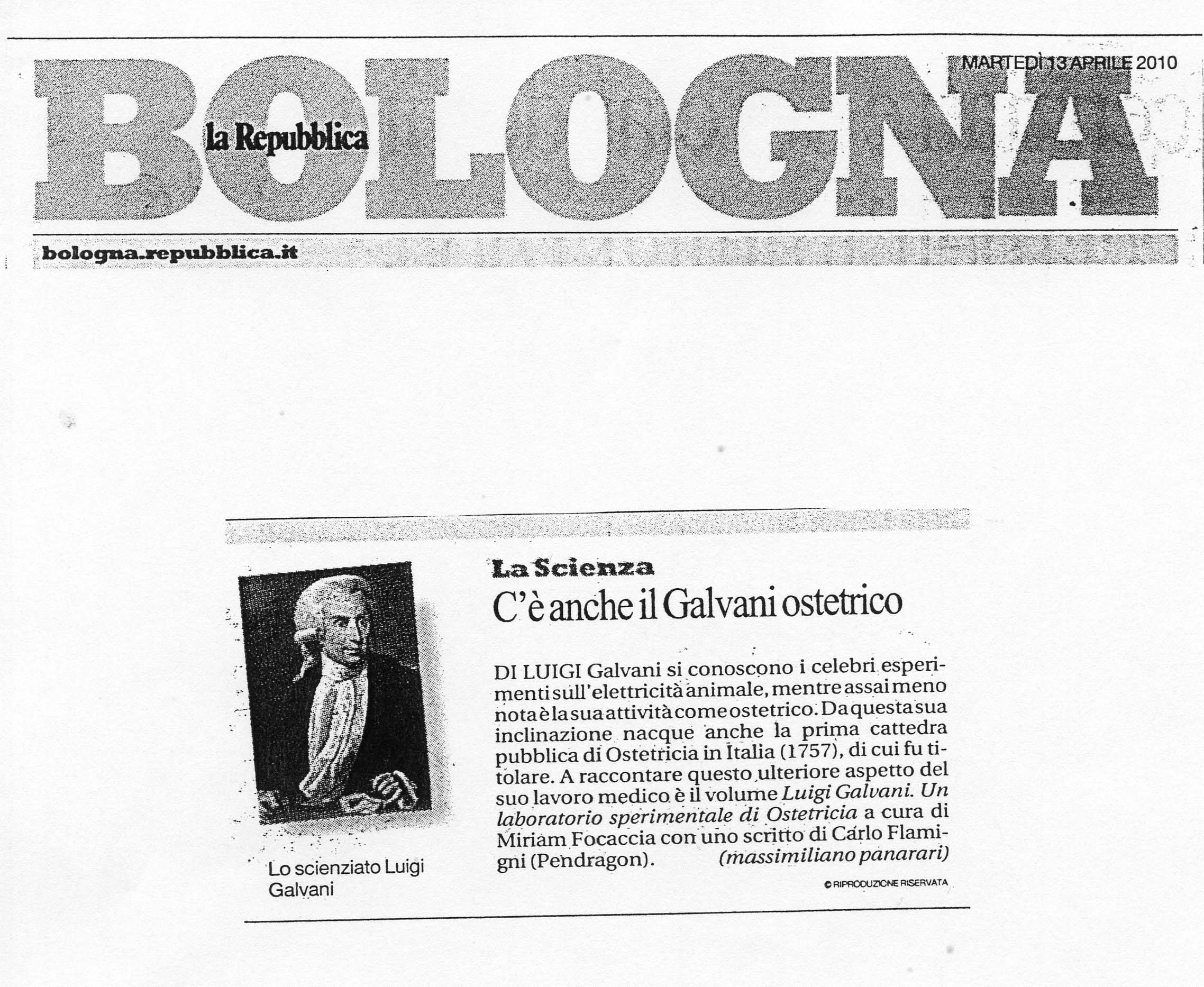 Luigi Galvani. Un laboratorio sperimentale di ostetricia