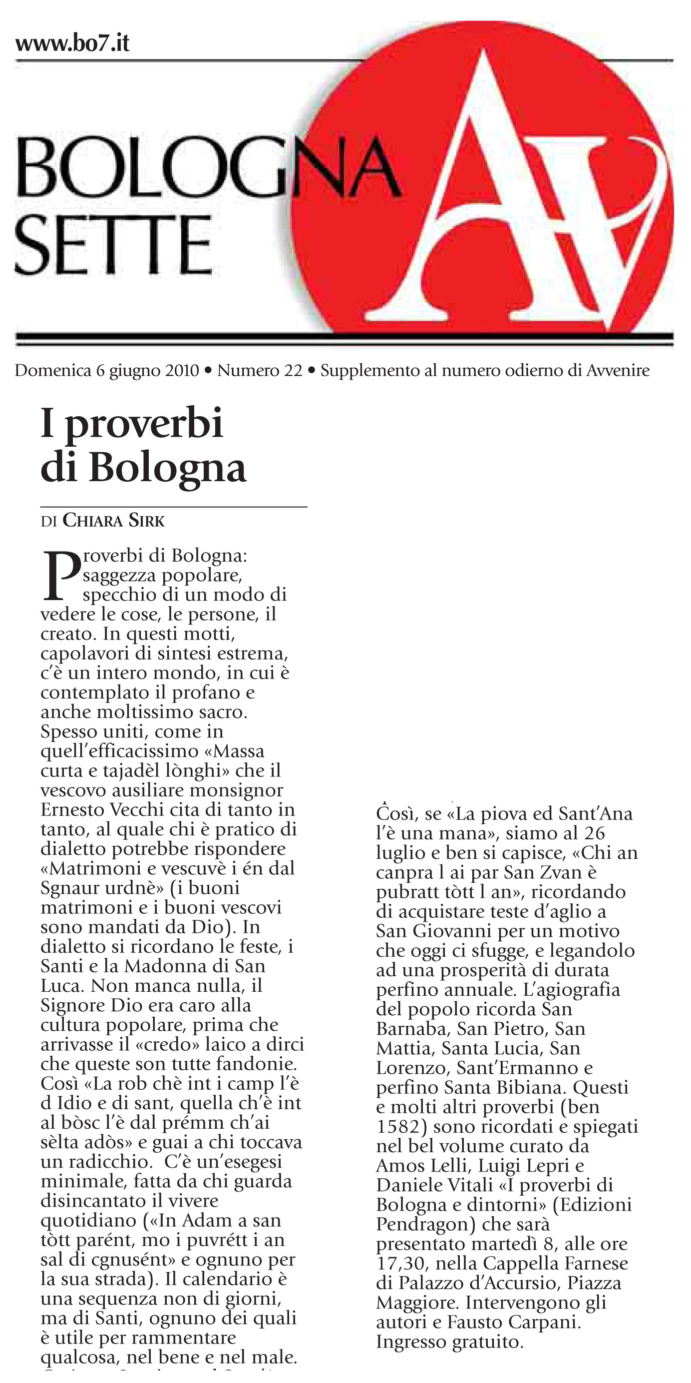 I proverbi di Bologna e dintorni