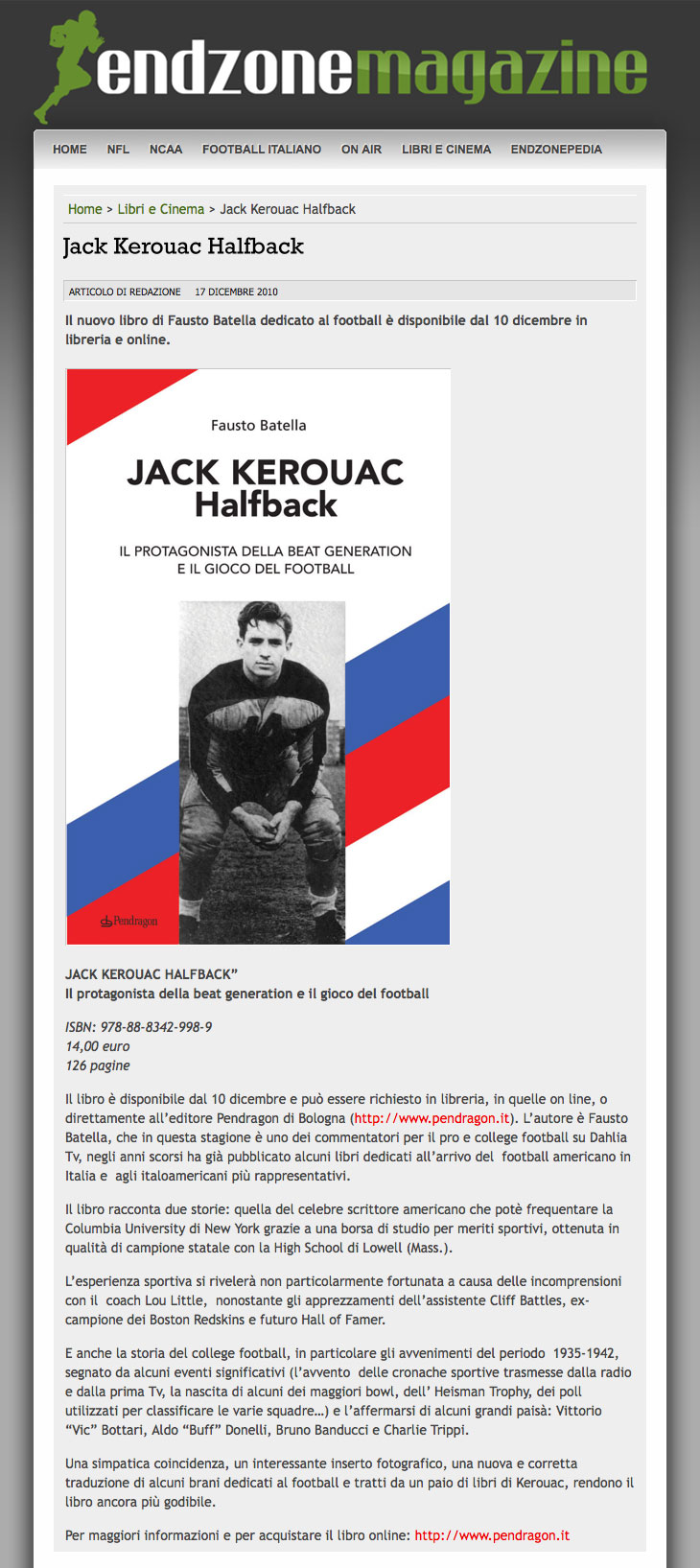 Jack Kerouac Halfback