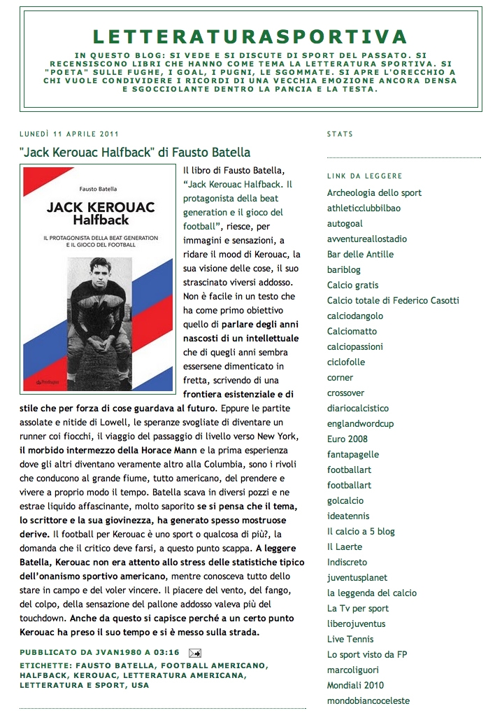 Jack Kerouac Halfback