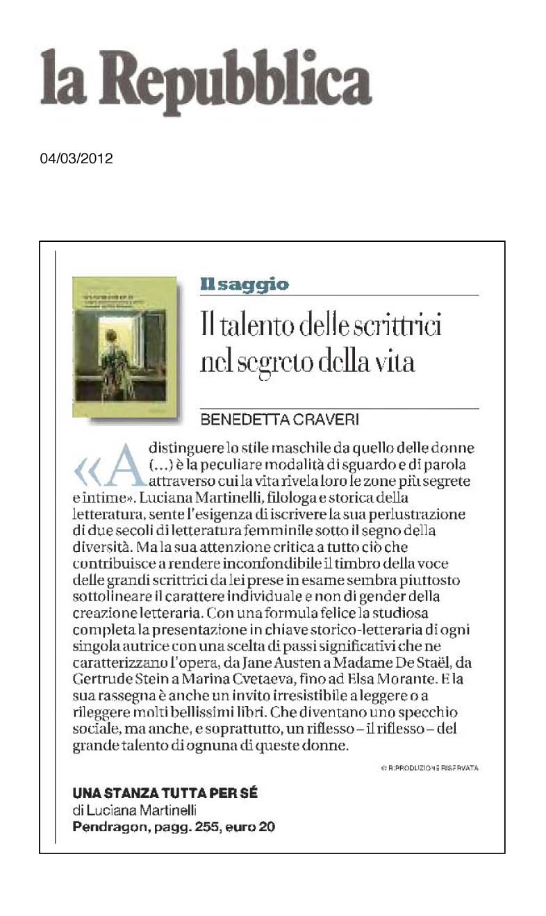 Una stanza tutta per sé