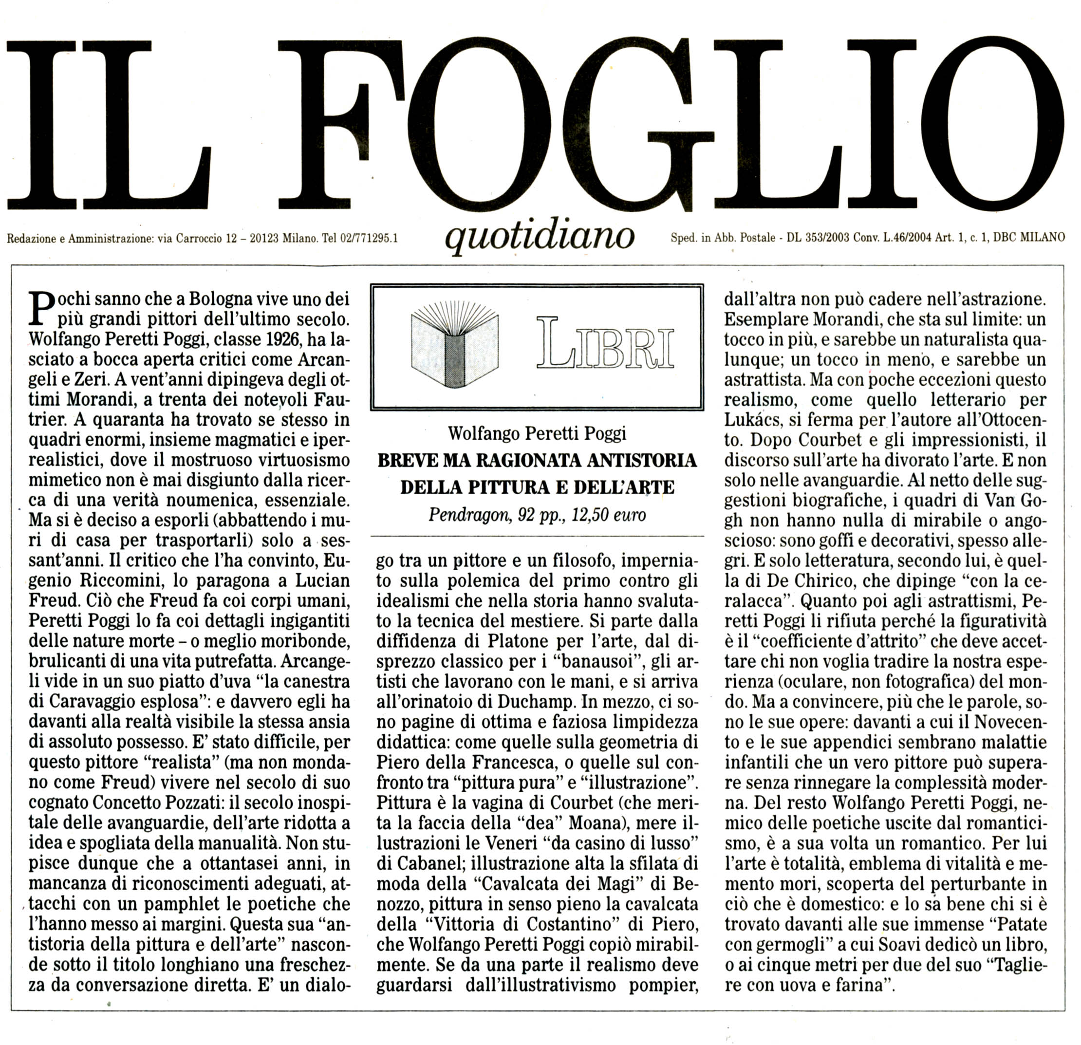 Breve ma ragionata antistoria della pittura e dell'arte