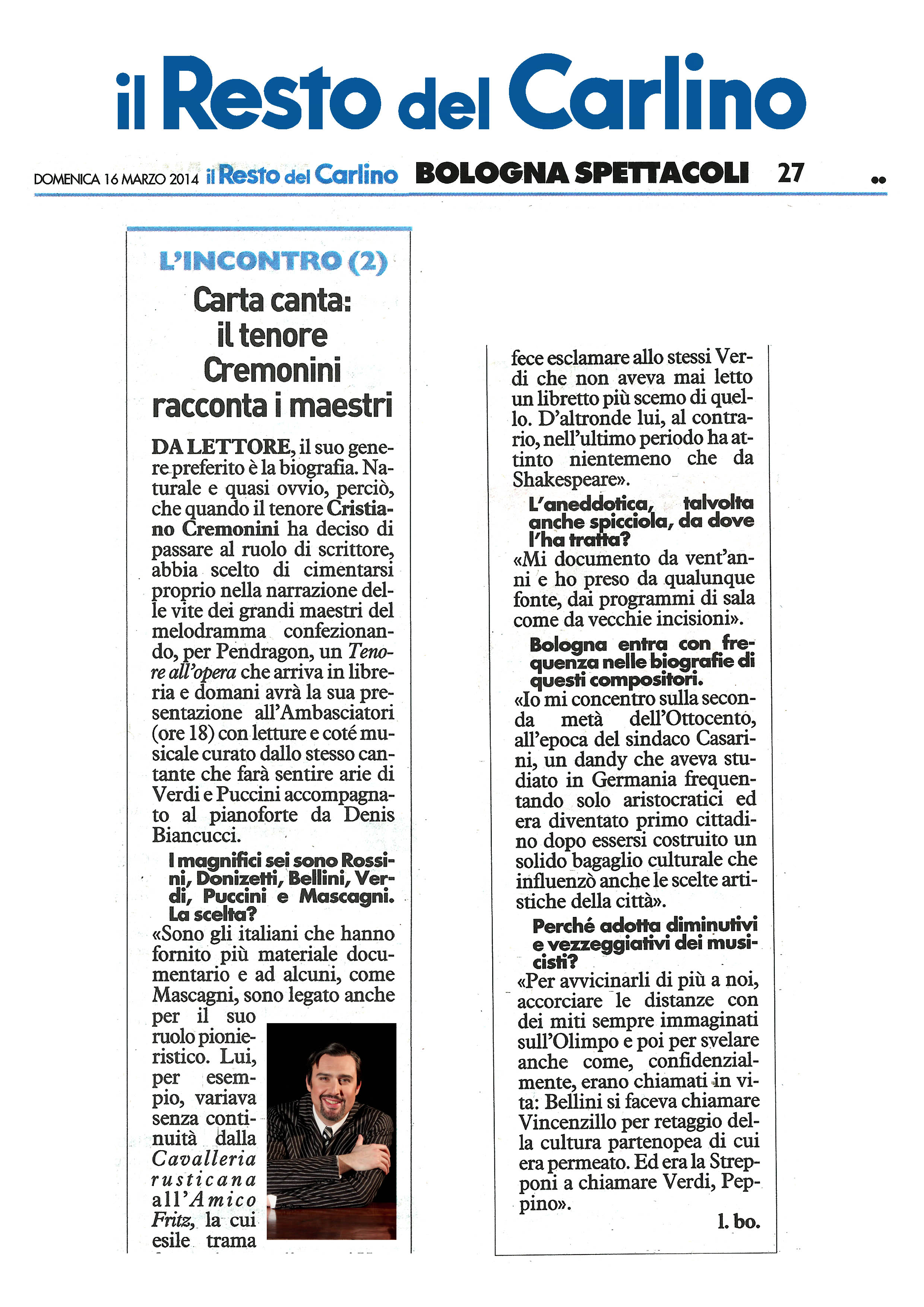 Tenore all'opera