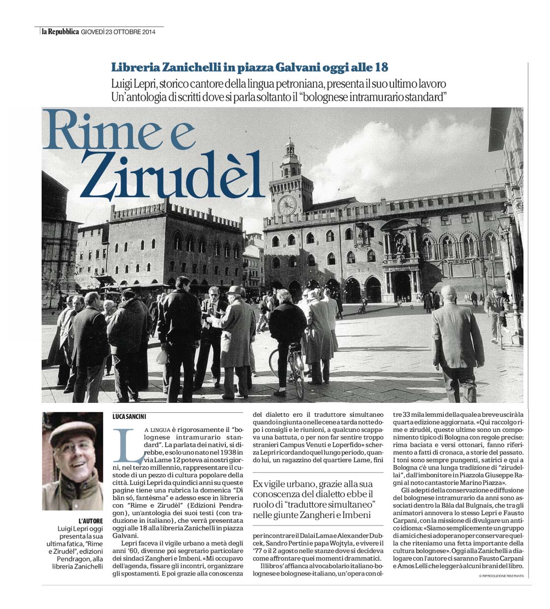 Rime e zirudèl in dialetto bolognese, con traduzione in italiano