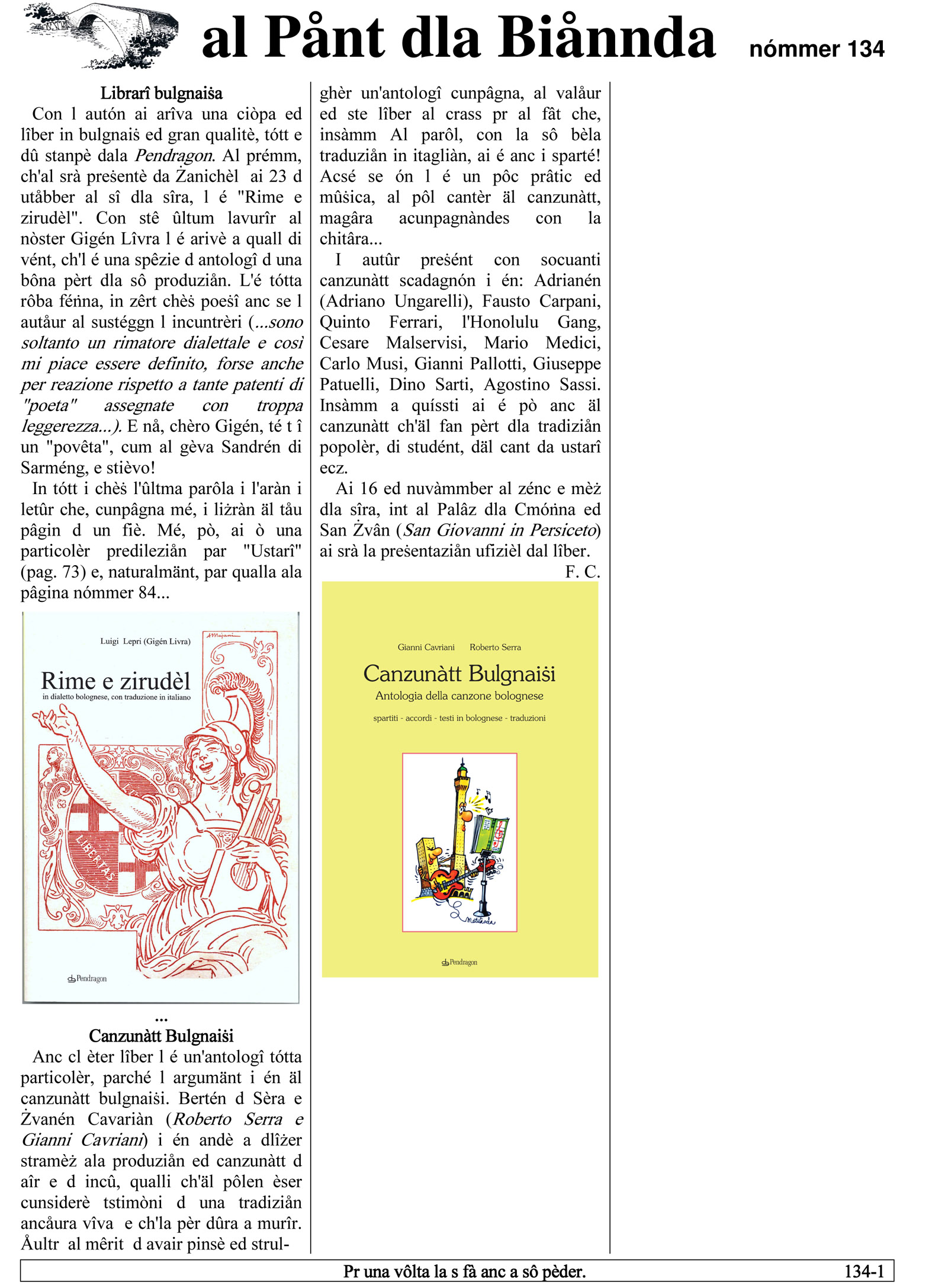 Rime e zirudèl in dialetto bolognese, con traduzione in italiano