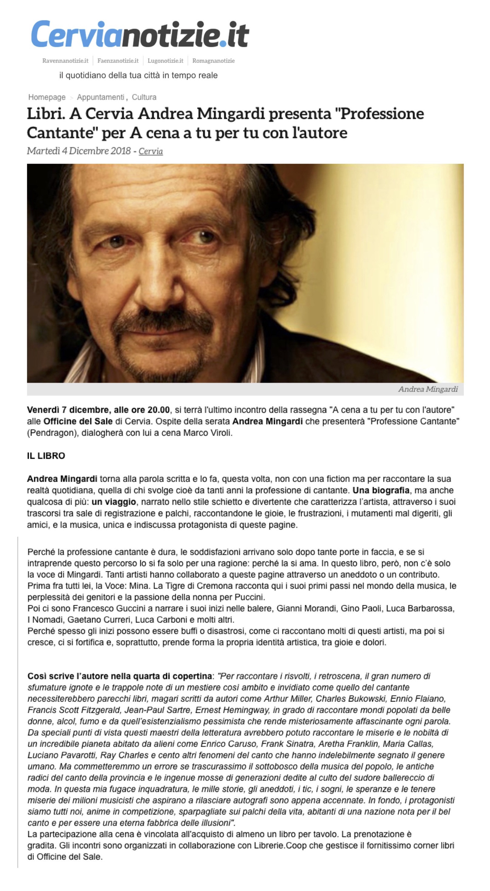 Professione cantante