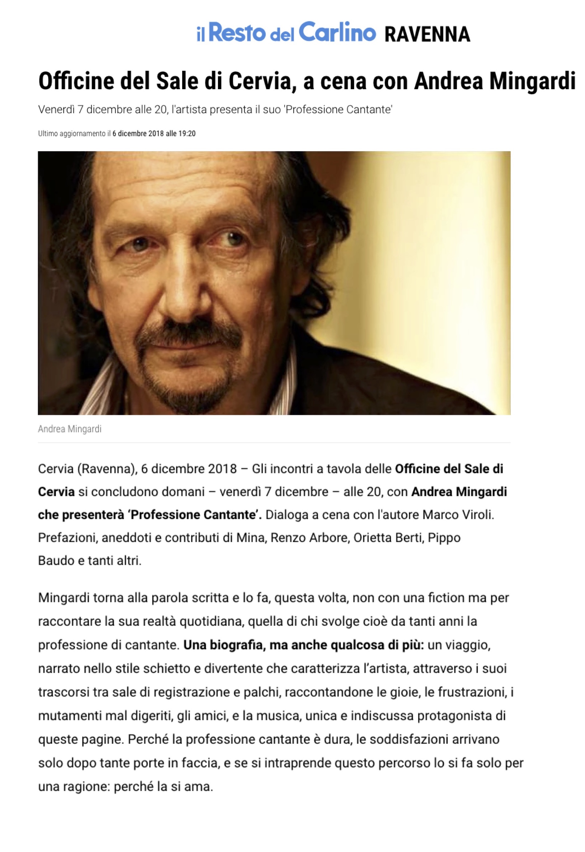 Professione cantante