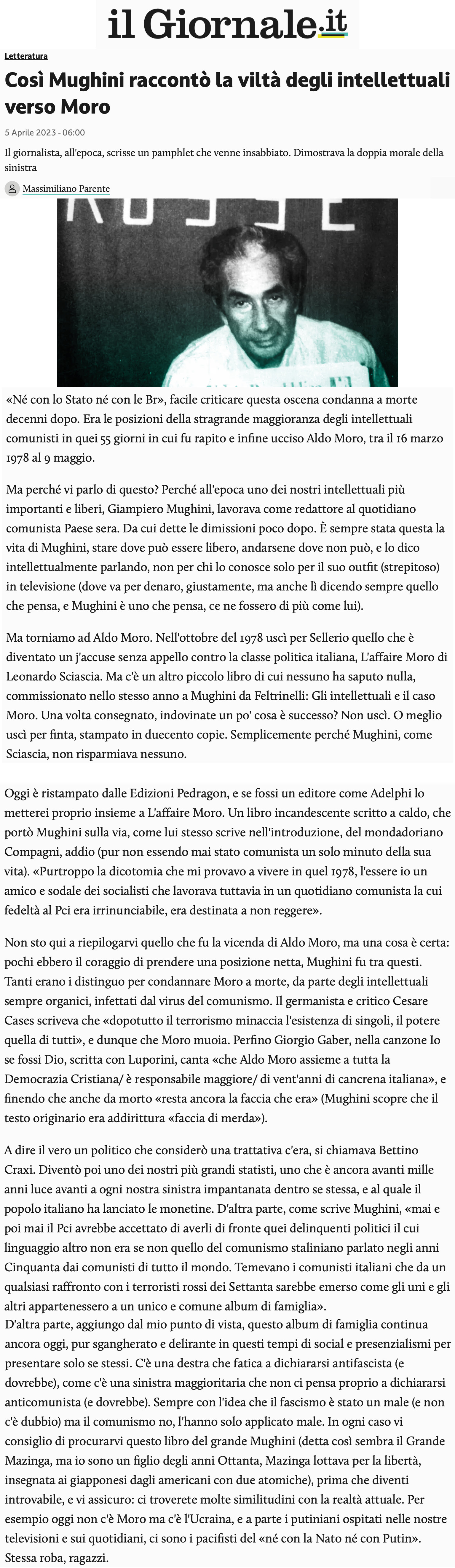 Gli intellettuali e il caso Moro