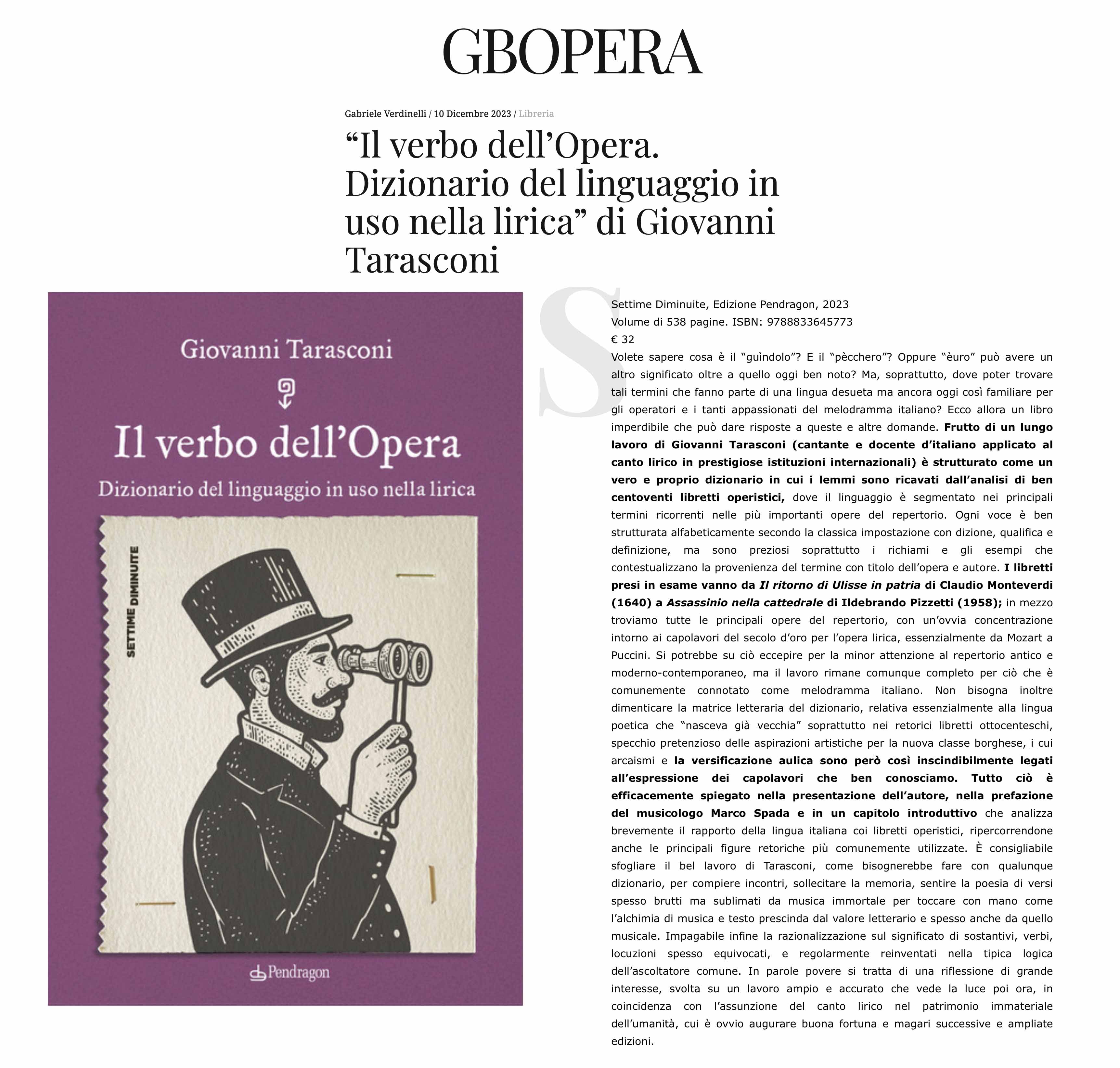 Il verbo dell’Opera