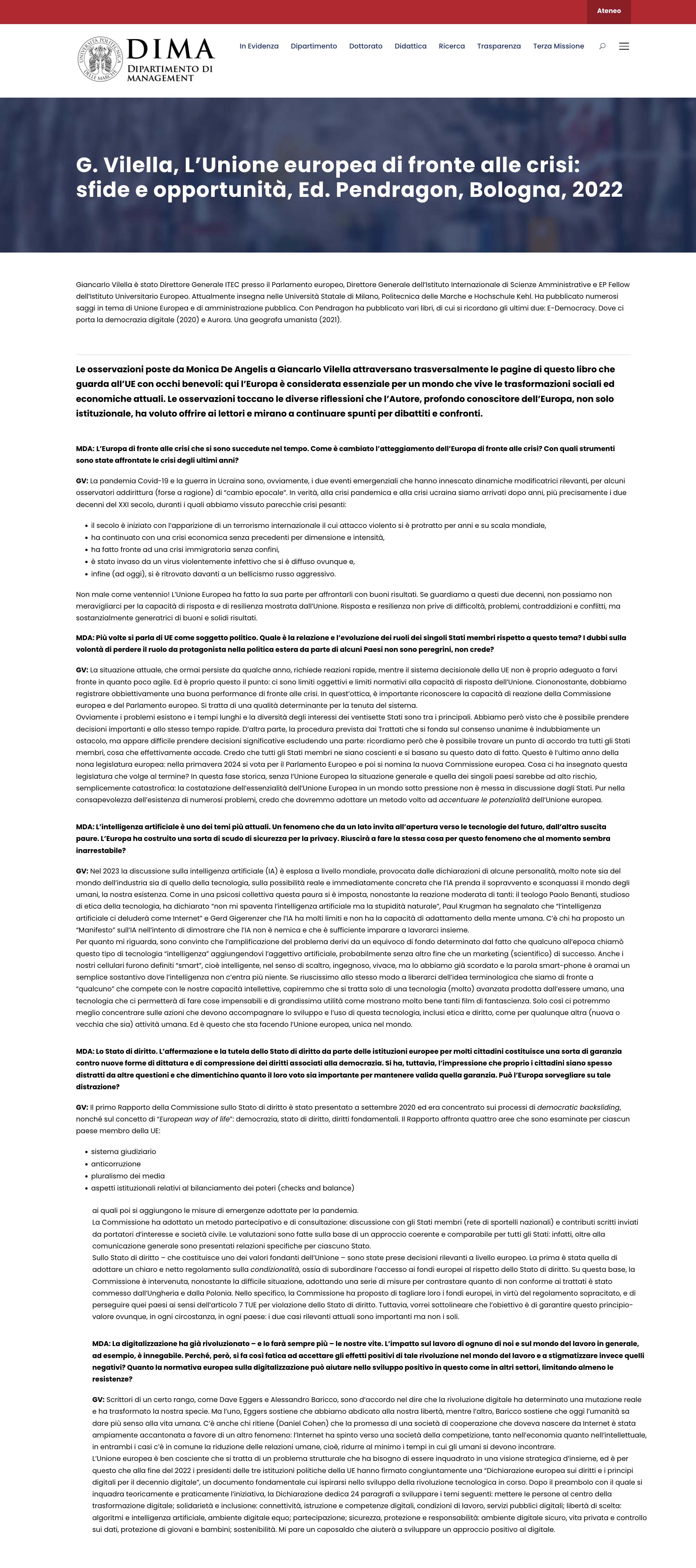 L’Unione europea di fronte alle crisi: sfide e opportunità