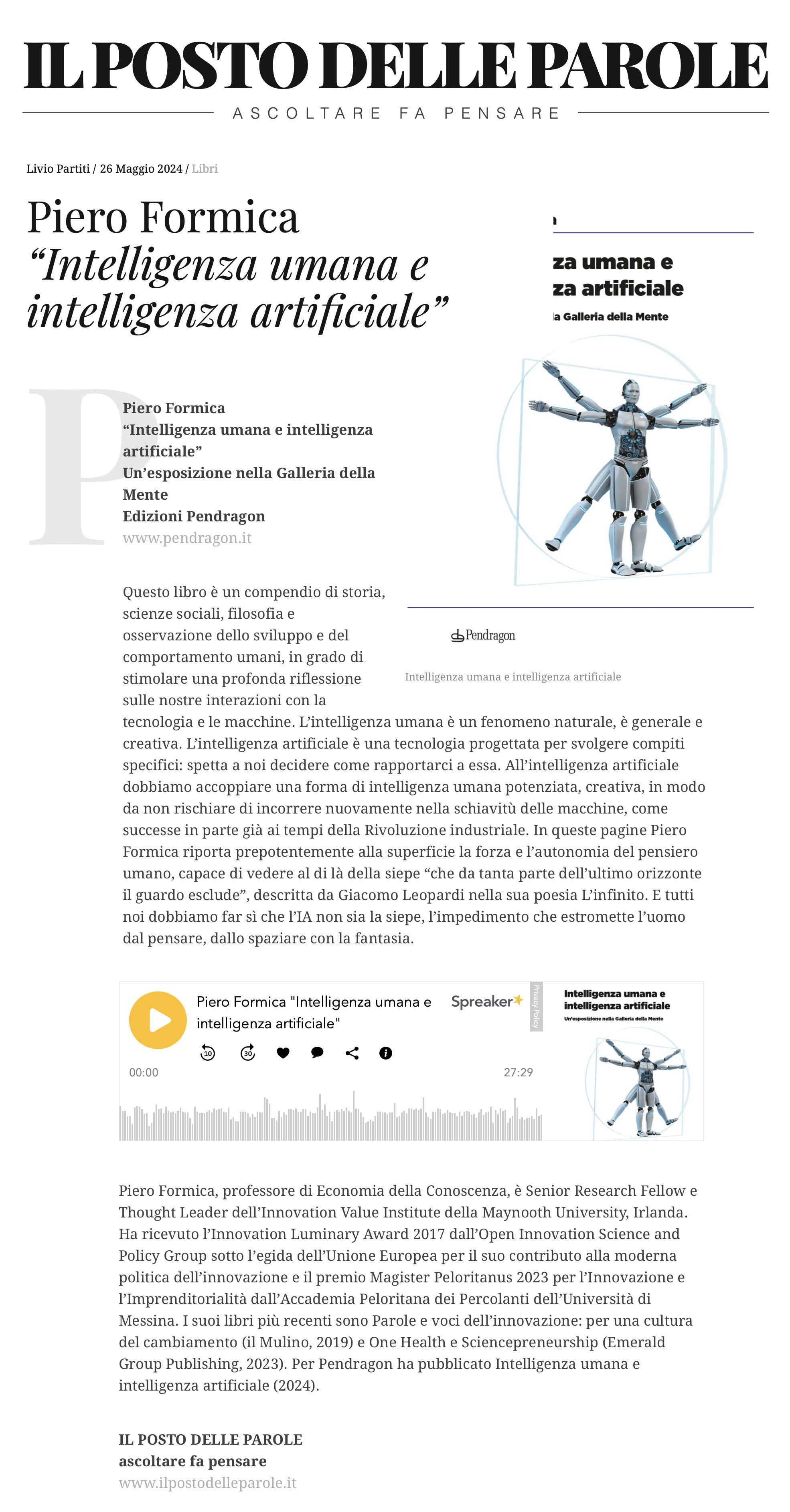Intelligenza umana e intelligenza artificiale