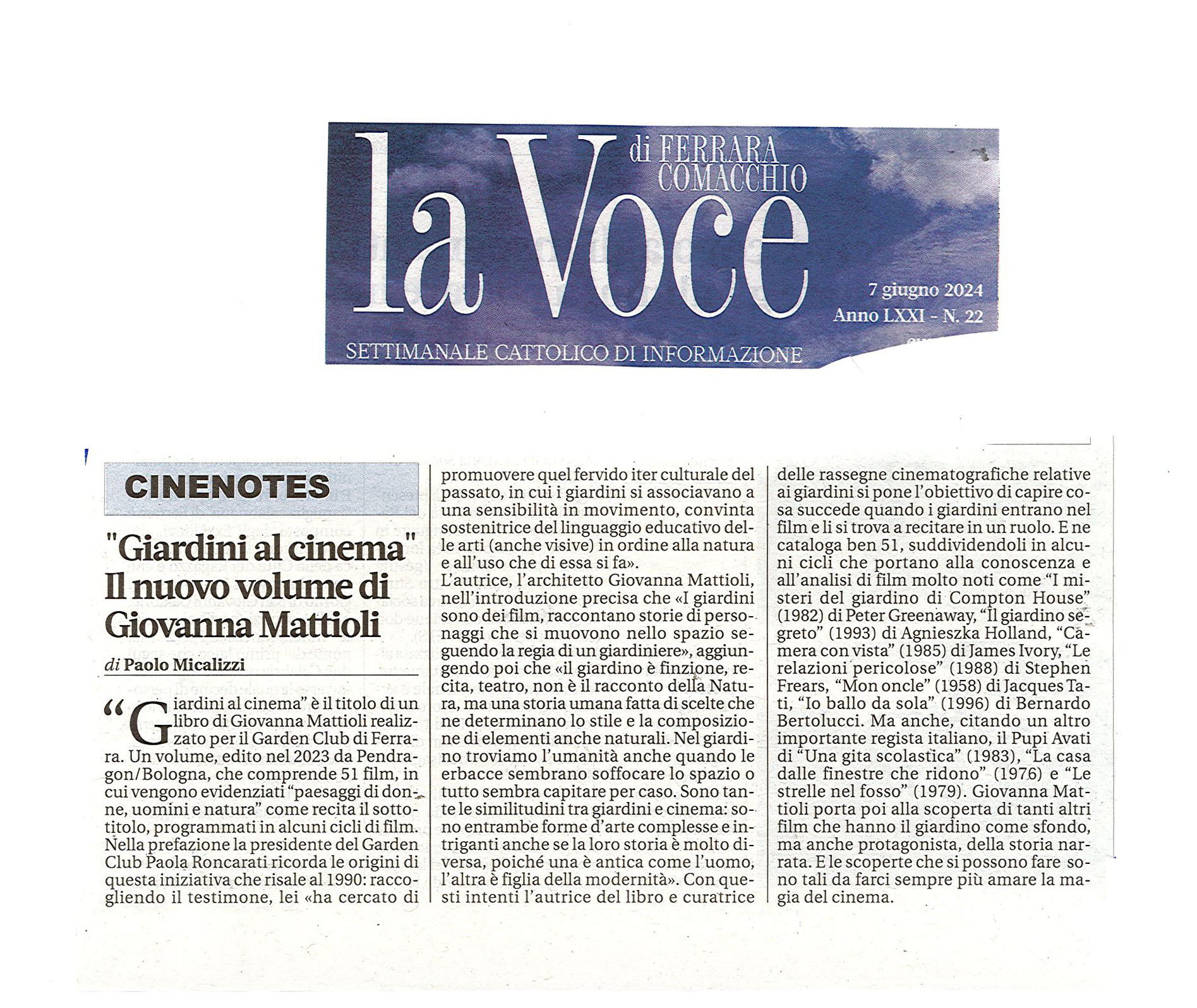 Giardini al cinema