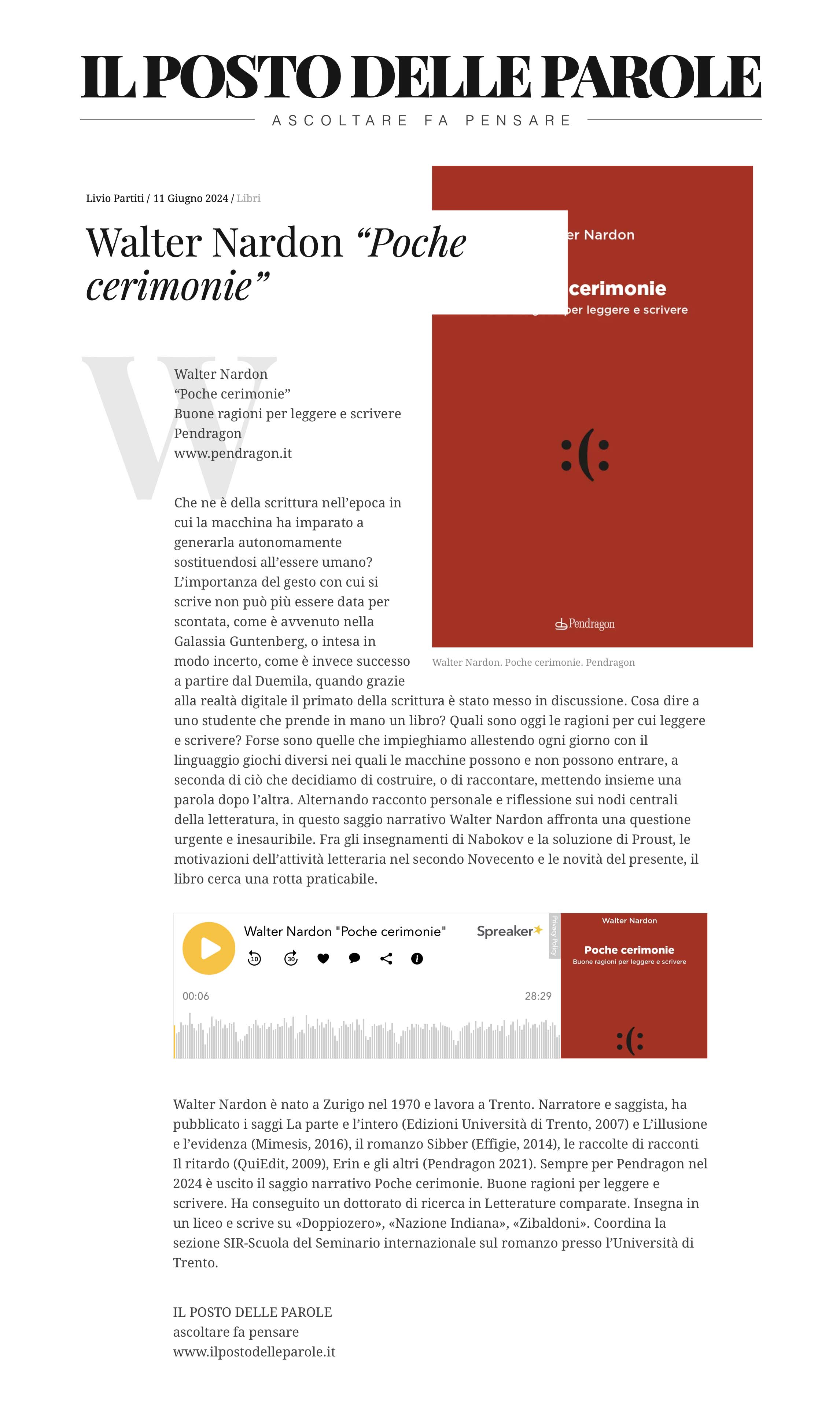 Poche cerimonie