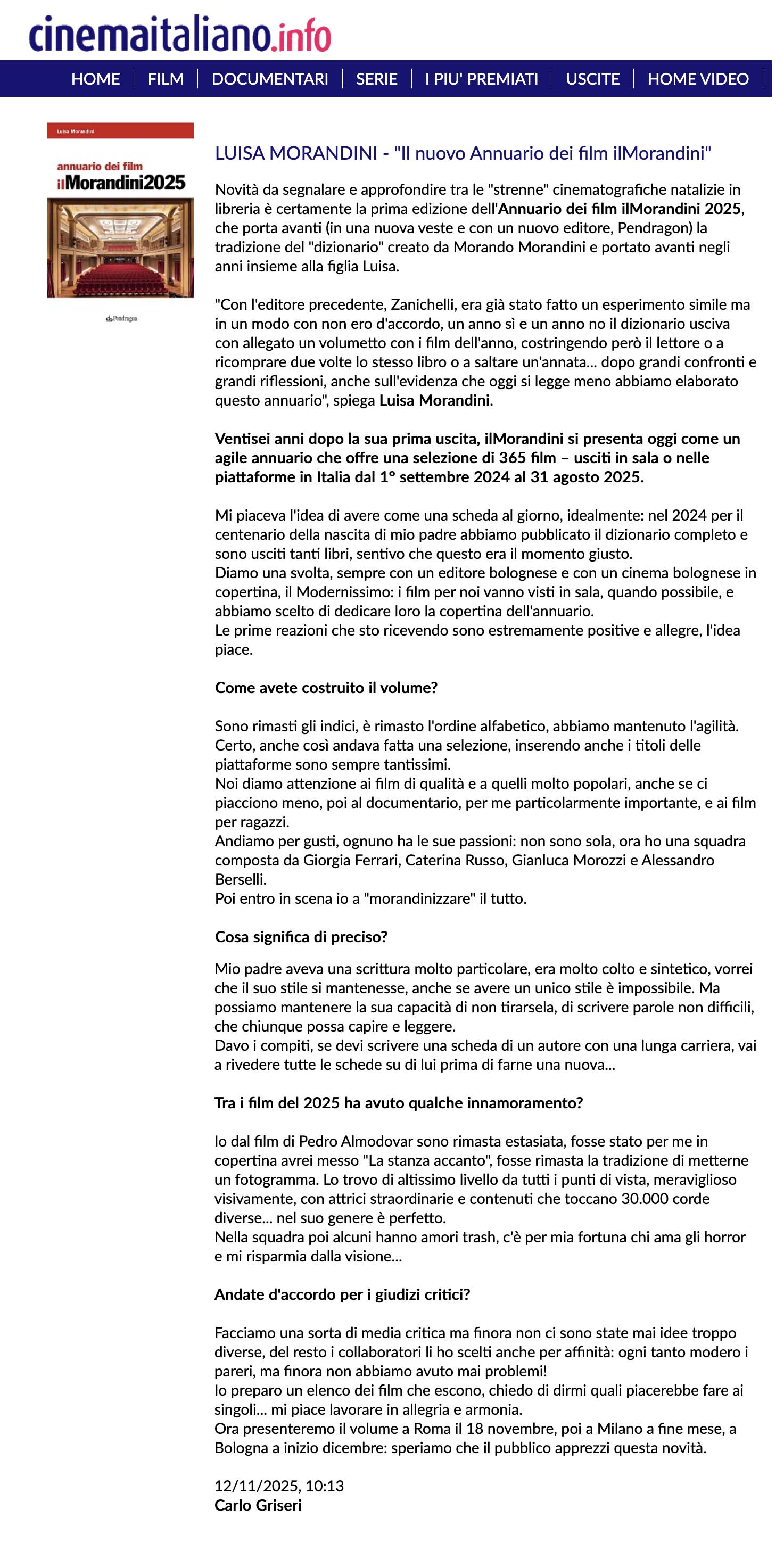 Annuario dei film ilMorandini 2025