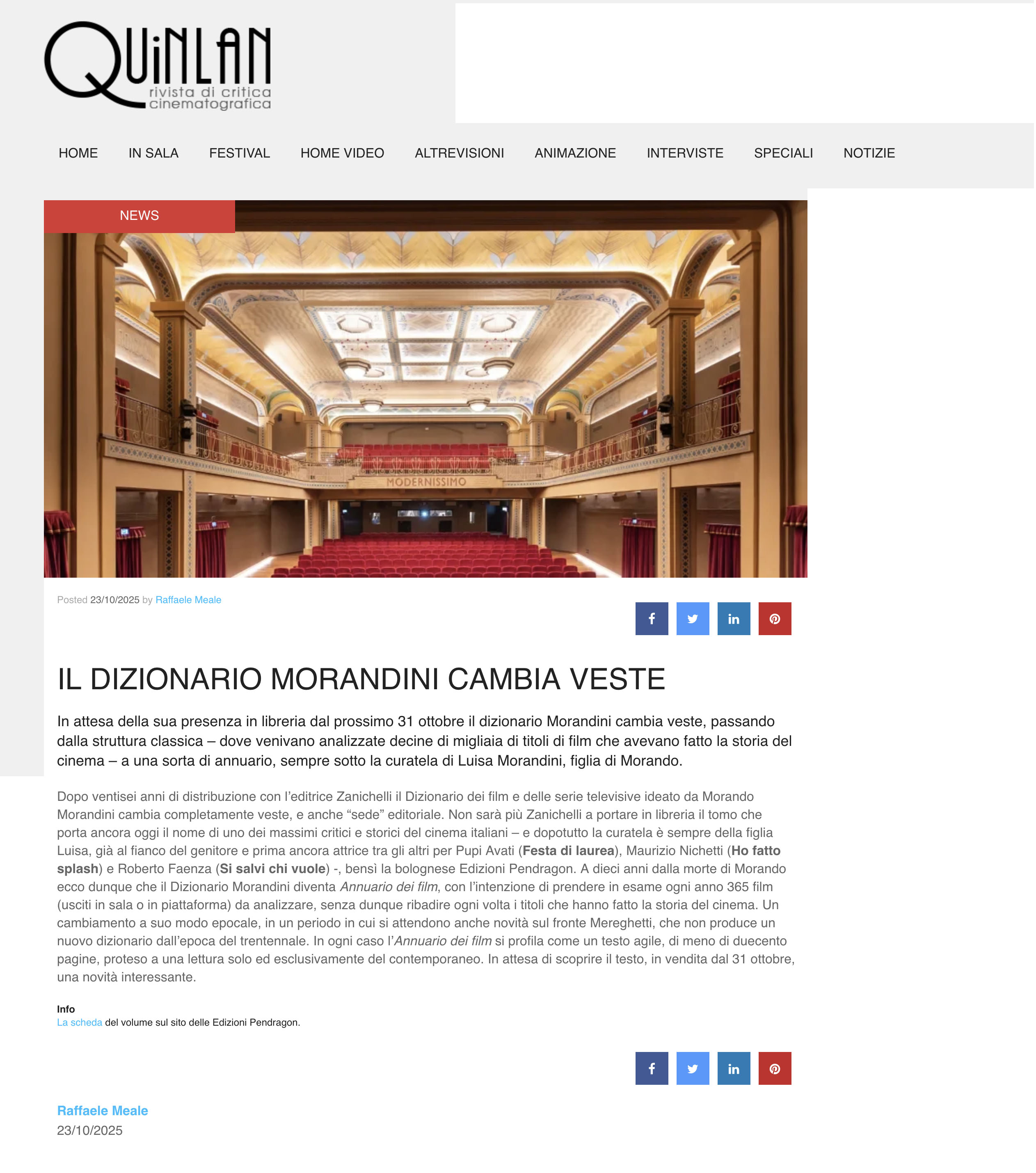 Annuario dei film ilMorandini 2025