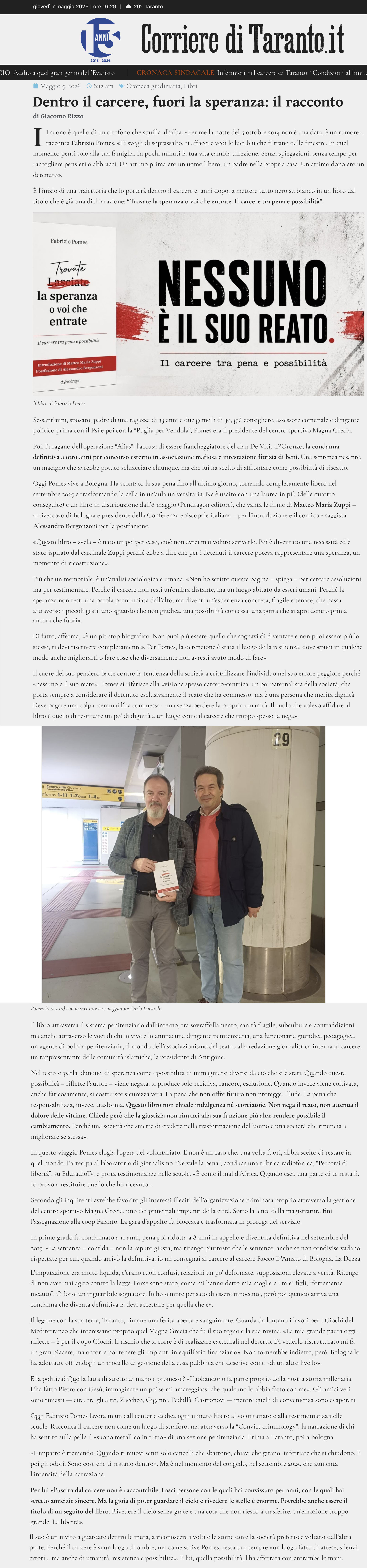 Trovate la speranza o voi che entrate